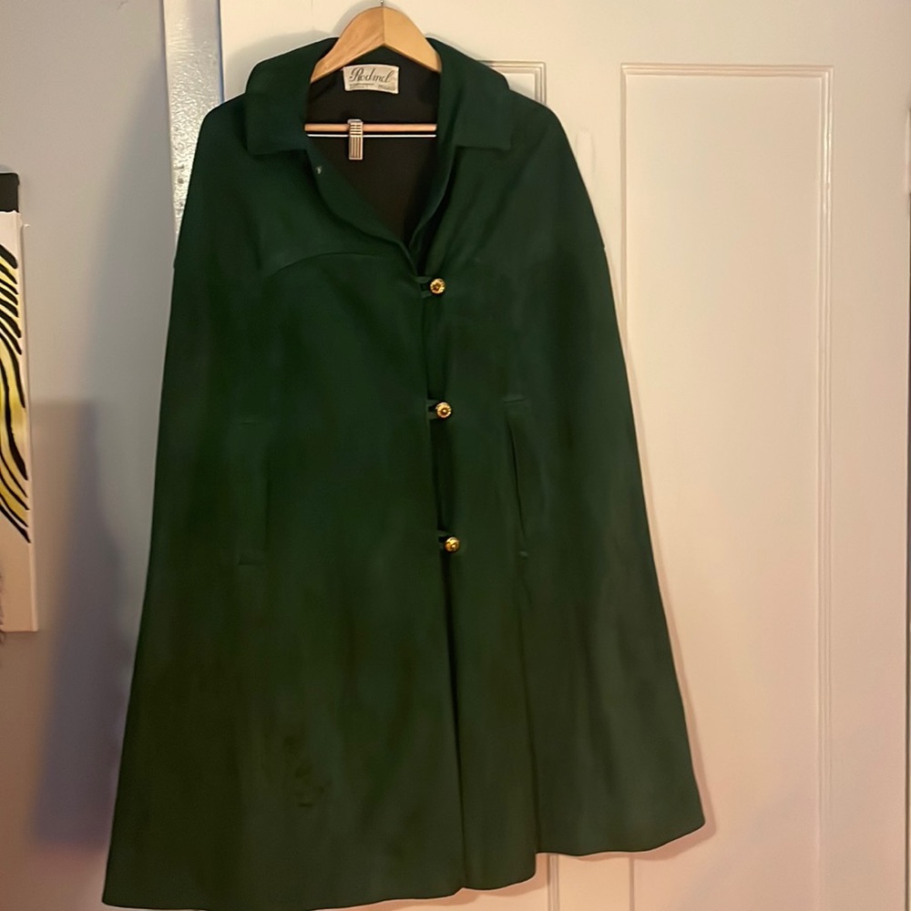 RARE 1970s Real Leather Suede Cape size S-M